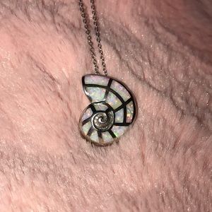 Seashell opal necklace
